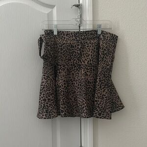 SHEIN Brown Leopard Print Mini Skirt